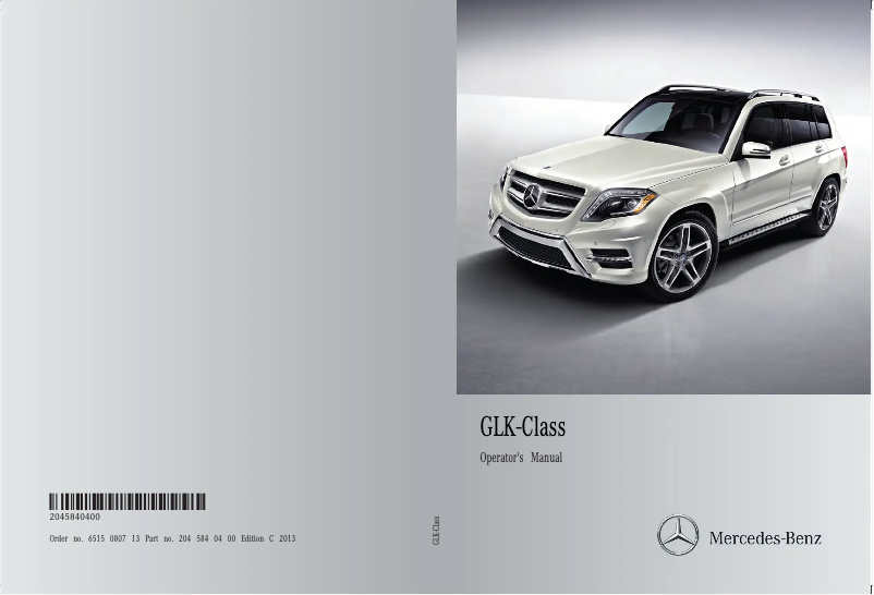 Page 1 de la notice Manuel utilisateur Mercedes-Benz GLK Suv (2013)