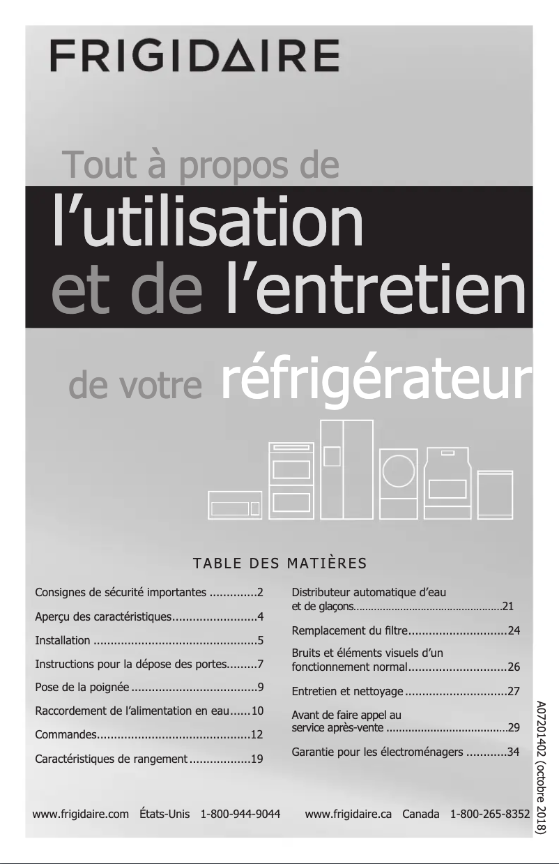 Image de la première page du manuel de l'appareil FGSS2635TD