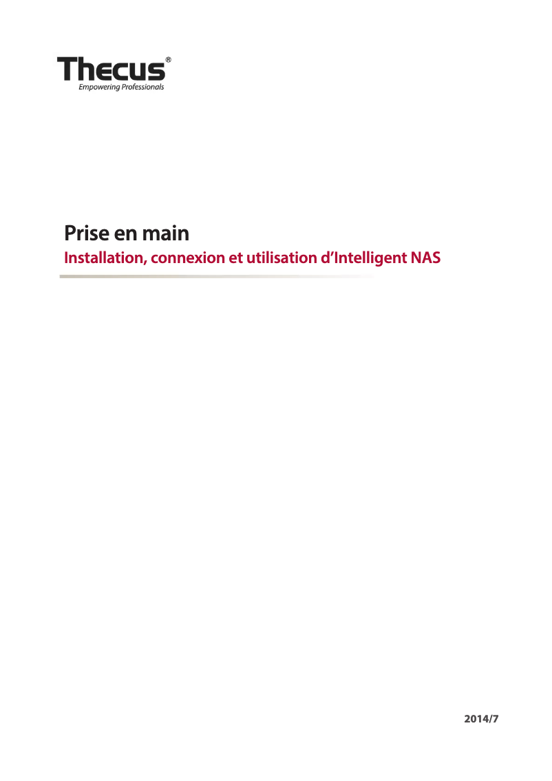 Image de la première page du manuel de l'appareil Thecus N4310