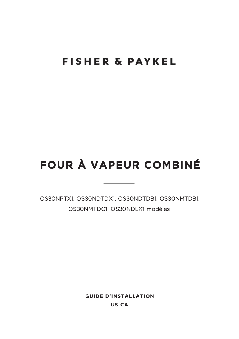 Image de la première page du manuel de l'appareil OS30NDLX1