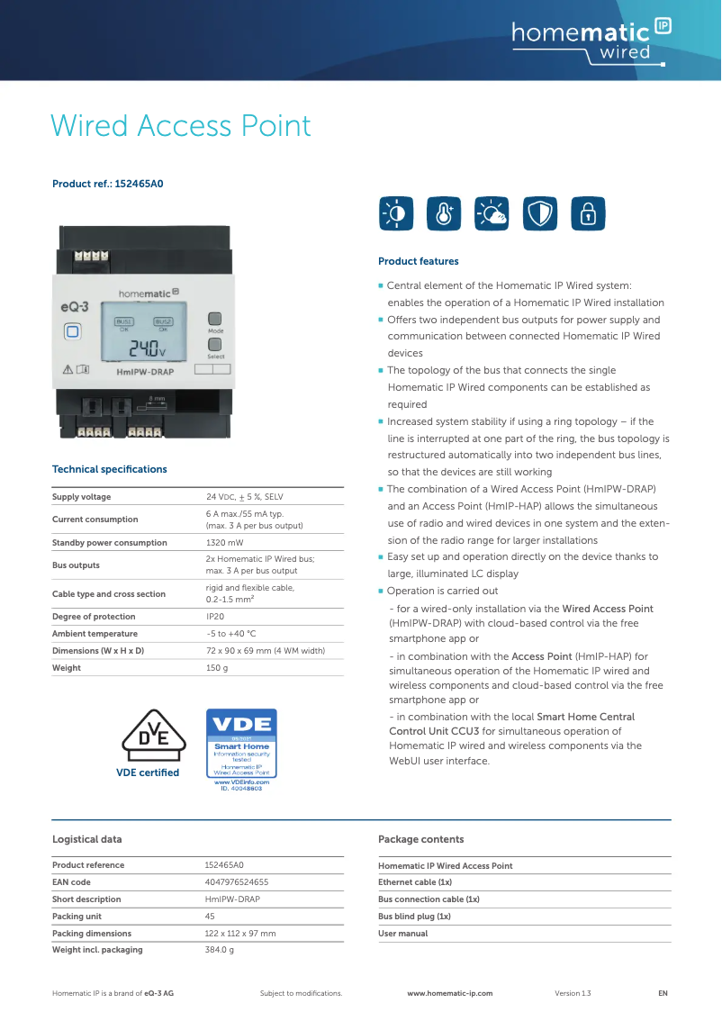 Image de la première page du manuel de l'appareil HMIPW-DRAP