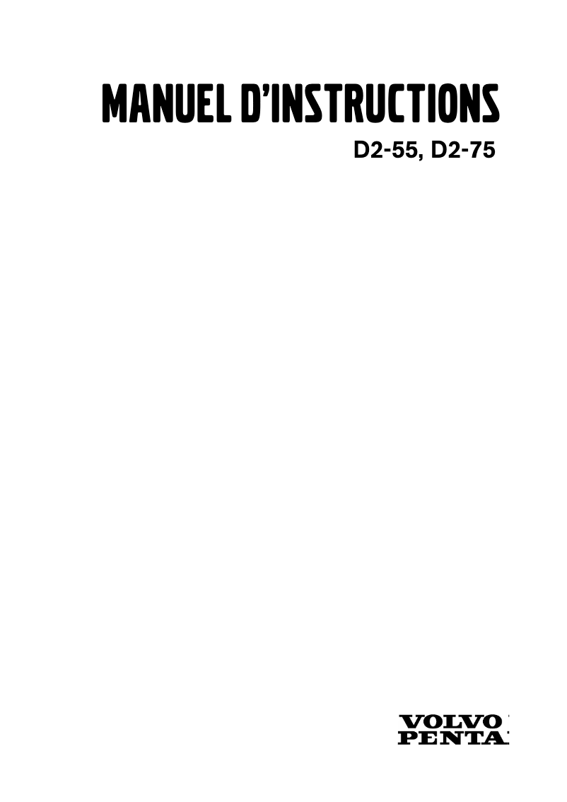 Page 1 de la notice Manuel utilisateur Volvo D2-75