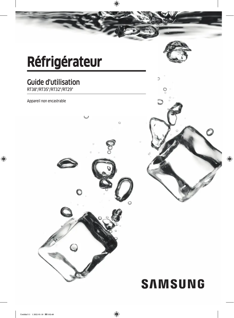 Page 1 de la notice Manuel utilisateur Samsung RT38K5400WW