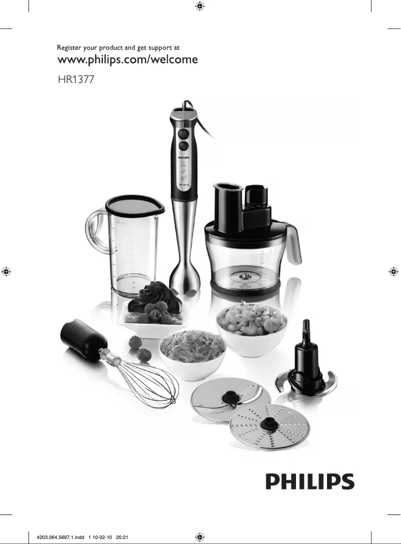 Image de la première page du manuel de l'appareil Pure Essentials Collection HR1377