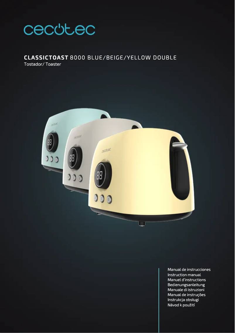 Page 1 de la notice Manuel utilisateur Cecotec ClassicToast 8000