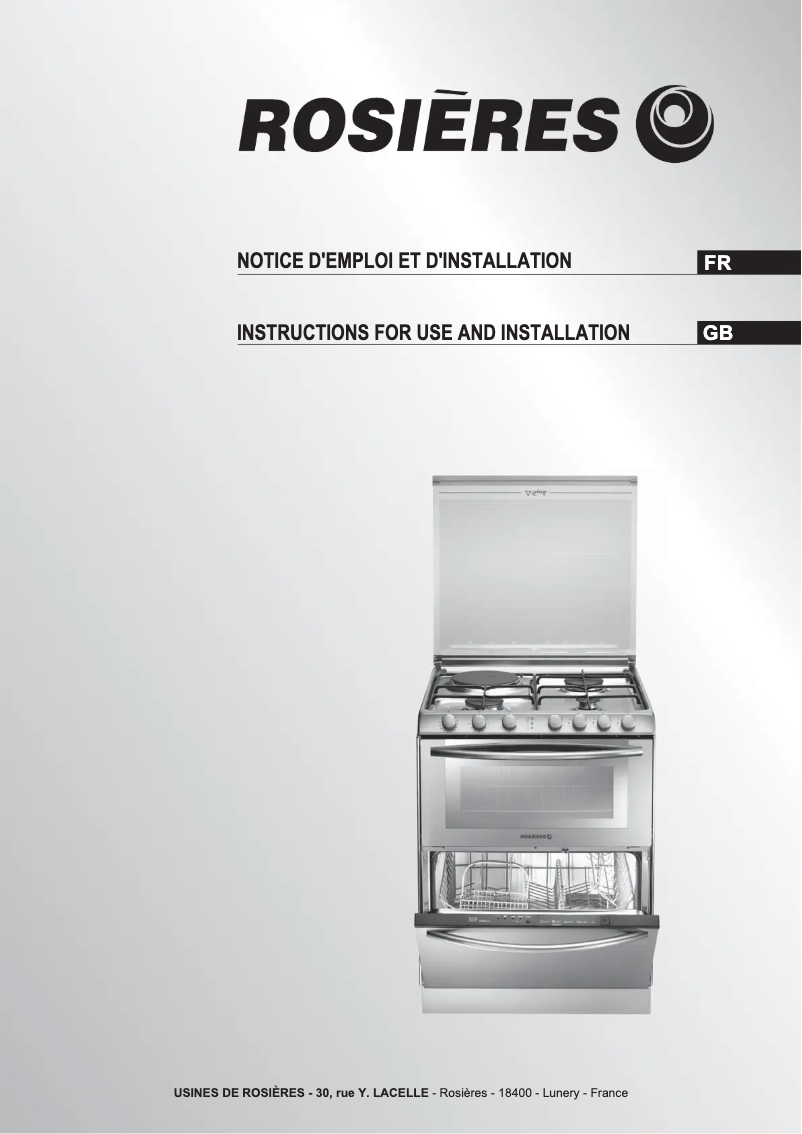 Page 1 de la notice Manuel utilisateur Rosieres TRV 60 RB