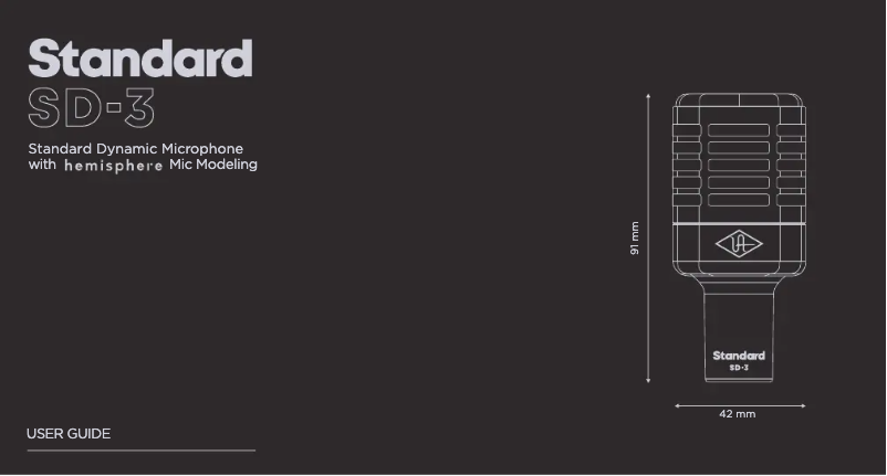Page 1 de la notice Manuel utilisateur Universal Audio Standard SD-3