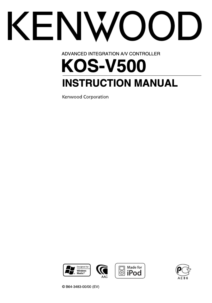 Page 1 de la notice Manuel utilisateur Kenwood KOS-V500