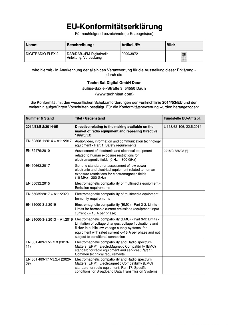 Page 1 de la notice Manuel utilisateur TechniSat DigitRadio FLEX 2