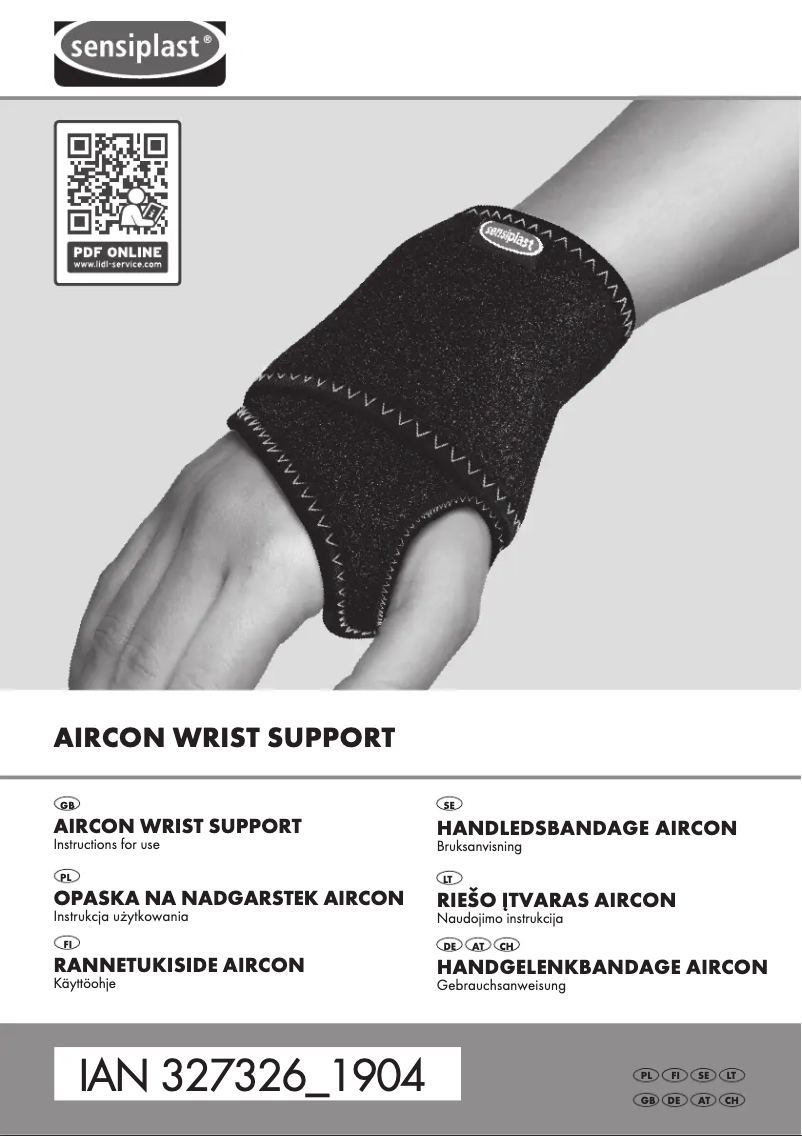 Page n°1 - Manuel utilisateur Sensiplast IAN 327326