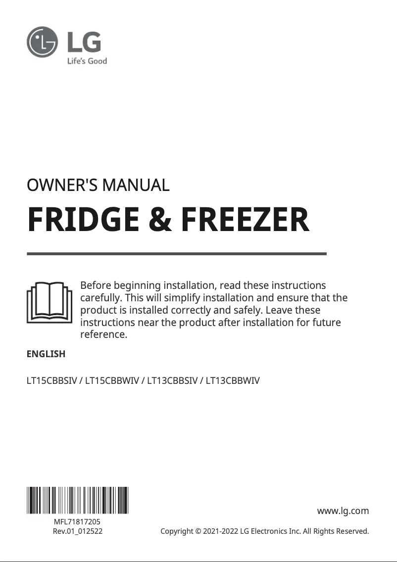 Página 1 del manual Manual de usuario LG LT15CBBSIV