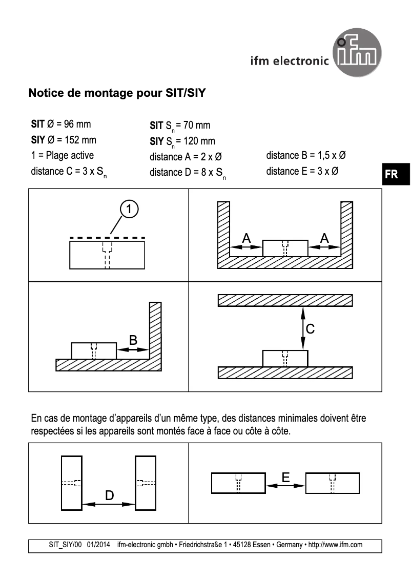 Page 1 de la notice Manuel utilisateur IFM I22008
