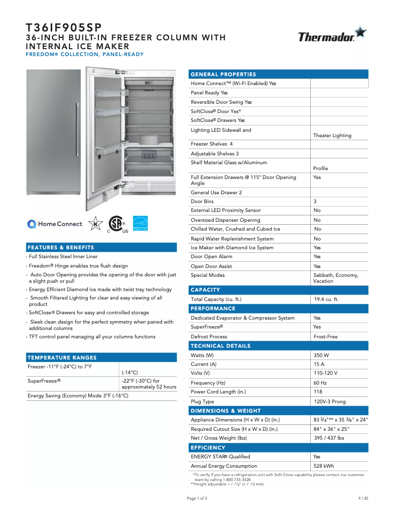 Image de la première page du manuel de l'appareil T36IF905SP