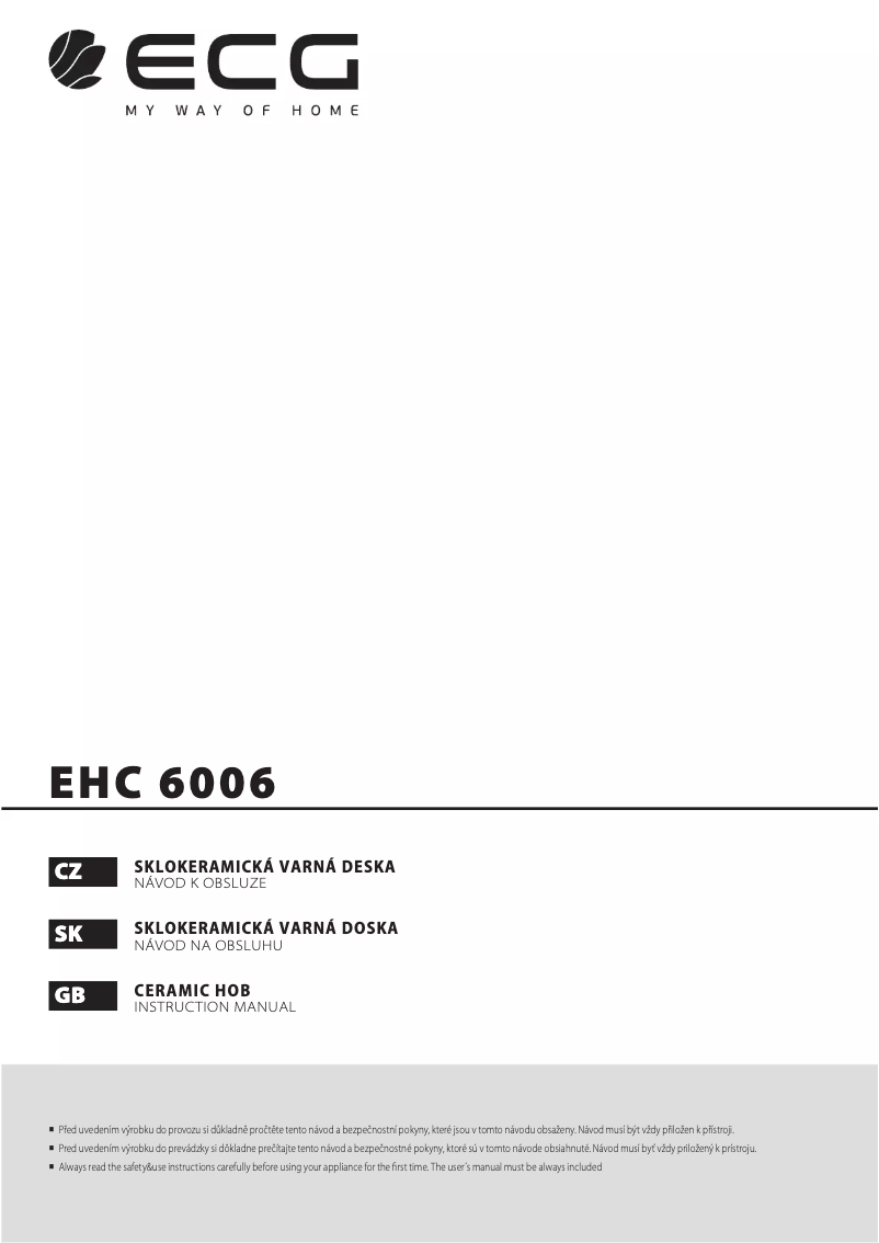 Page 1 de la notice Manuel utilisateur ECG EHC 6006