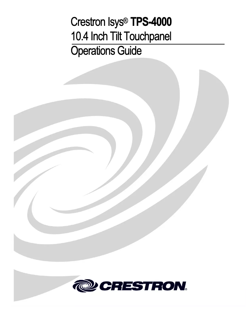 Imagen de la primera página del manual del dispositivo TPS-4000