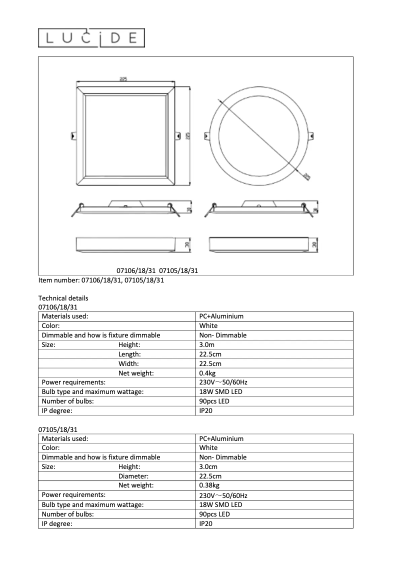 Image de la première page du manuel de l'appareil Tendo-LED