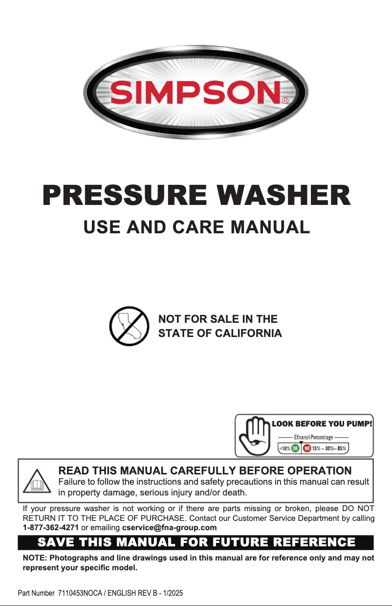 Page 1 de la notice Manuel utilisateur Simpson Megashot MS31025HT