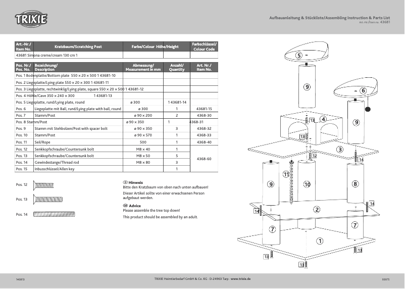 Page 1 de la notice Manuel utilisateur Trixie Simona