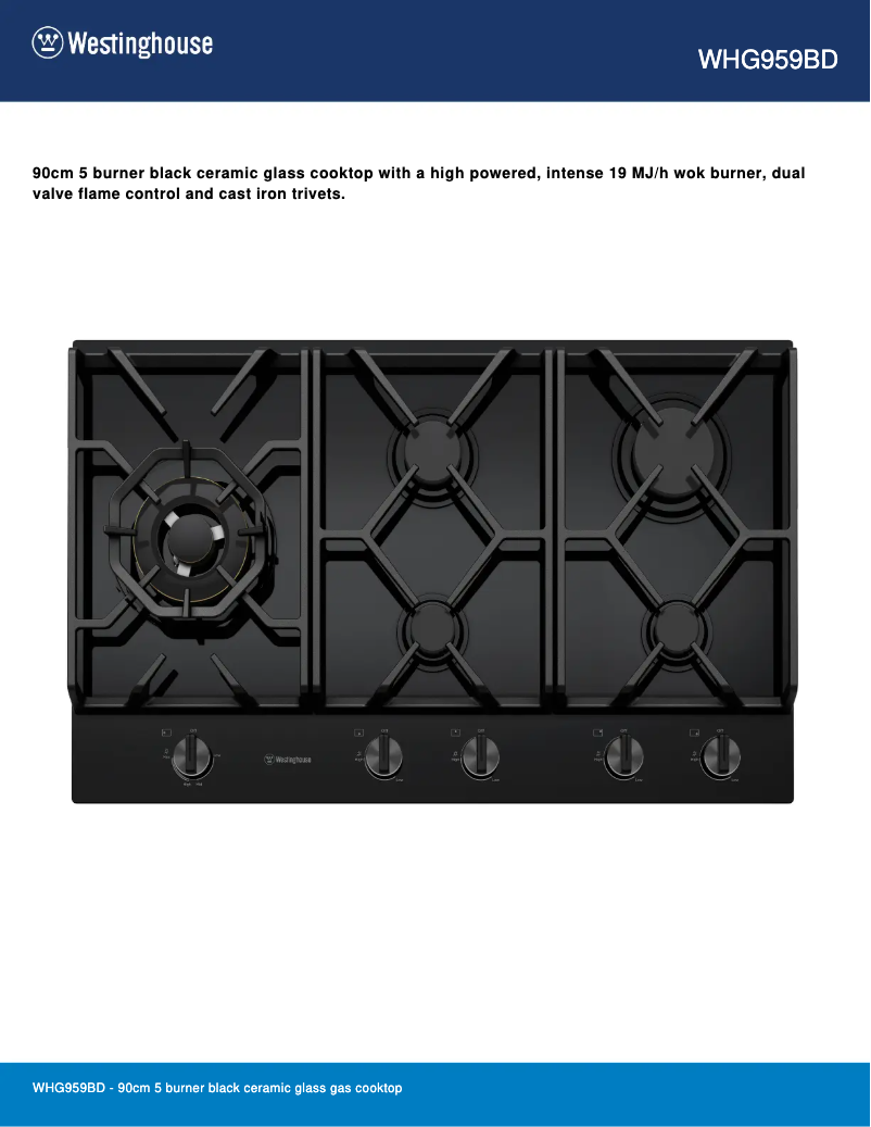 Image de la première page du manuel de l'appareil WHG959BD