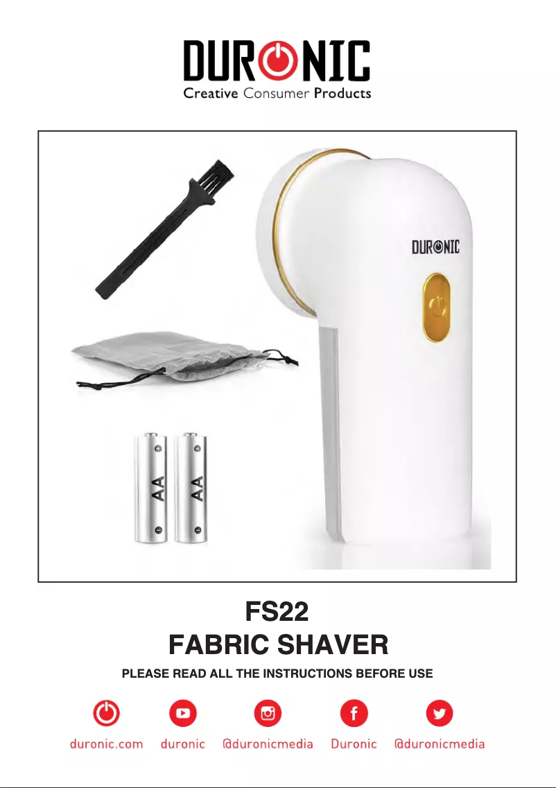 Page n°1 - Manuel utilisateur Duronic FS22