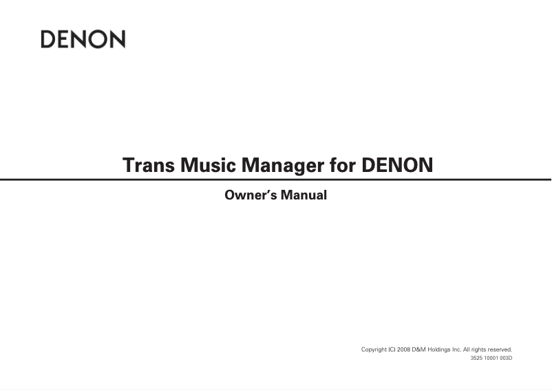 Page 1 de la notice Manuel utilisateur Denon DP-200USB
