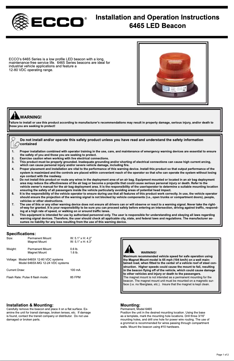 Imagen de la primera página del manual del dispositivo X-6465AMG