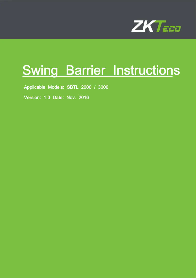 Página 1 del manual Manual de usuario ZKTeco SBTL3011