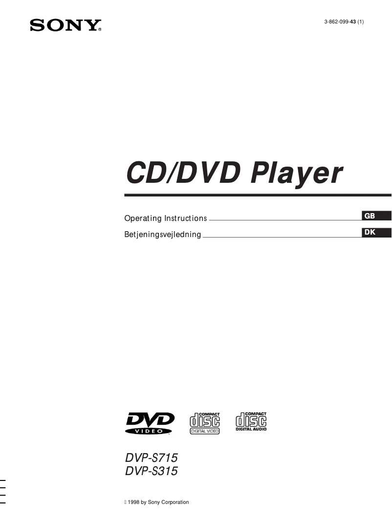 Page n°1 - Manuel utilisateur Sony DVP-S315