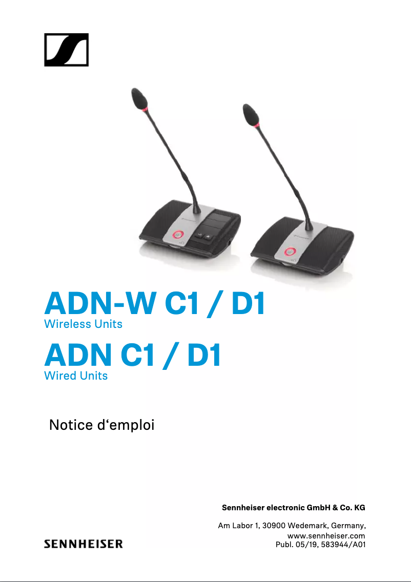 Page n°1 - Manuel utilisateur Sennheiser ADN D1