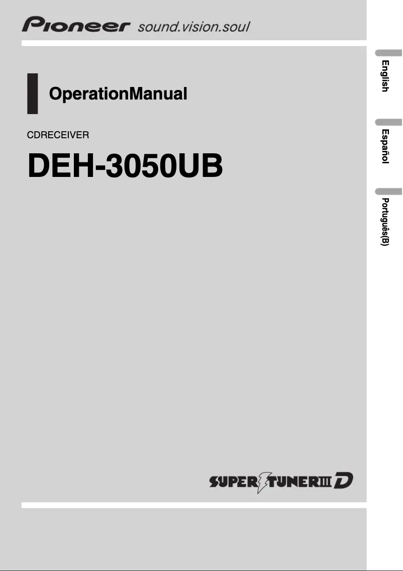 Page n°1 - Manuel utilisateur Pioneer DEH-3050UB
