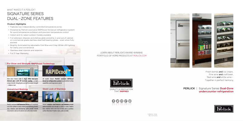 Page n°1 - Brochure Perlick HP24DS-3-4L