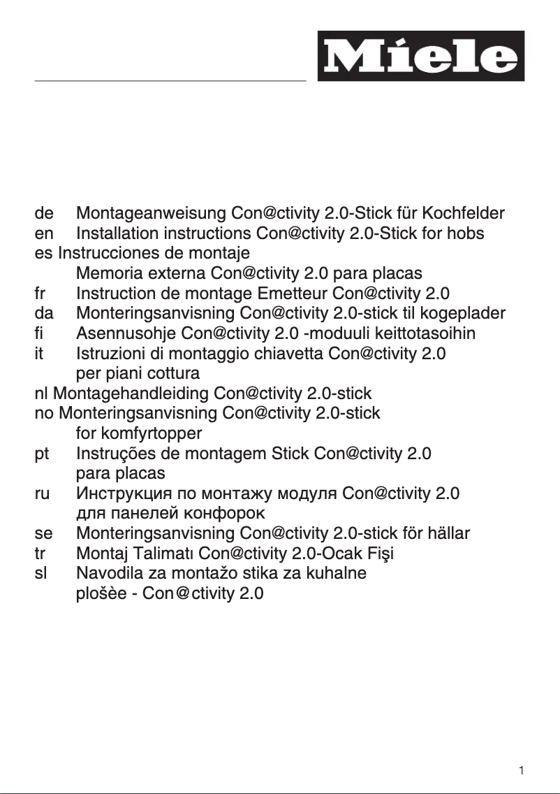 Page 1 de la notice Manuel utilisateur Miele DA 5196 W