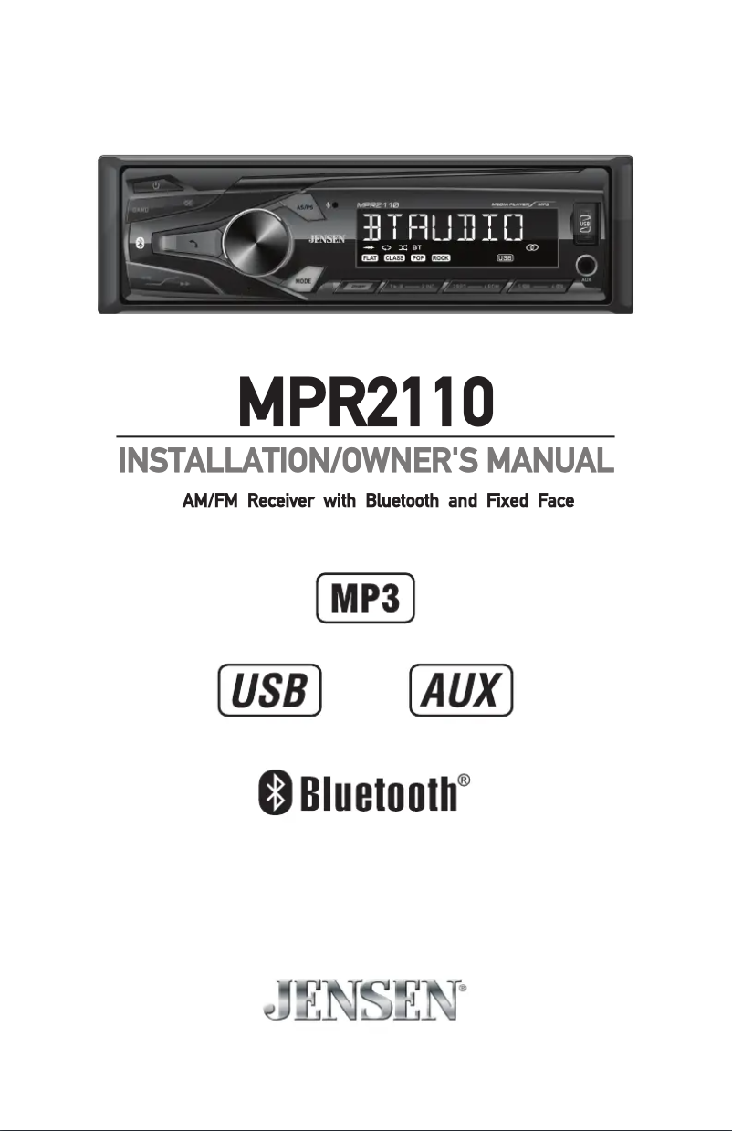 Page 1 de la notice Manuel utilisateur Jensen MPR2110