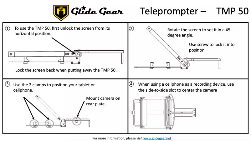 Page n°1 - Manuel utilisateur Glide Gear TMP 50