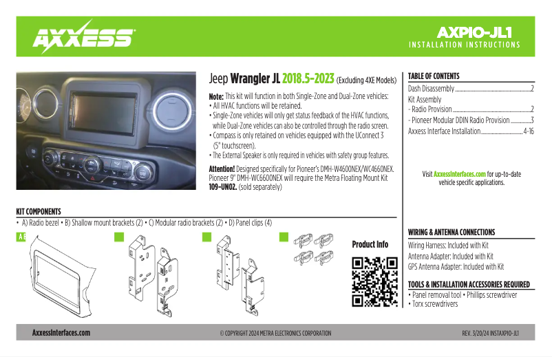 Page n°1 - Manuel utilisateur AXESS AXPIO-JL1