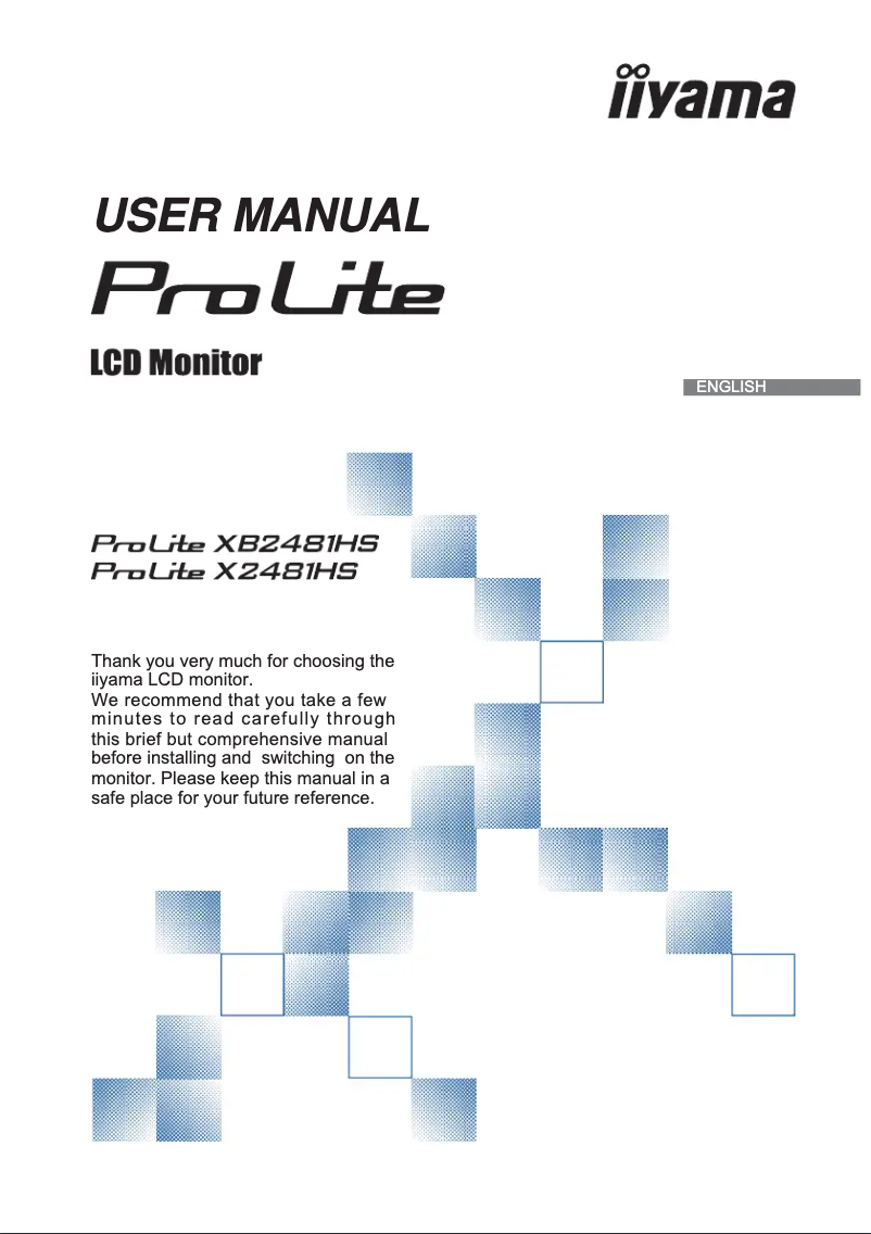 Page 1 de la notice Manuel utilisateur Iiyama ProLite X2481HS-B1