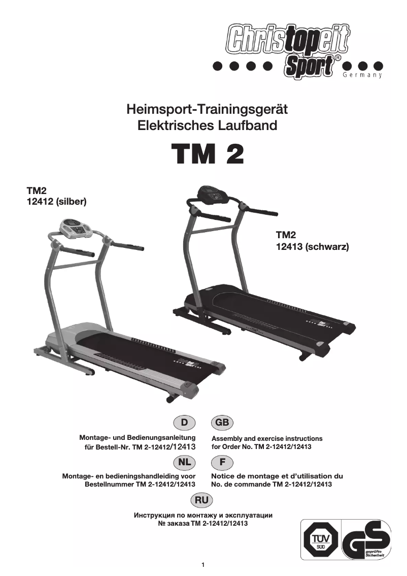 Page n°1 - Manuel utilisateur Christopeit TM 2