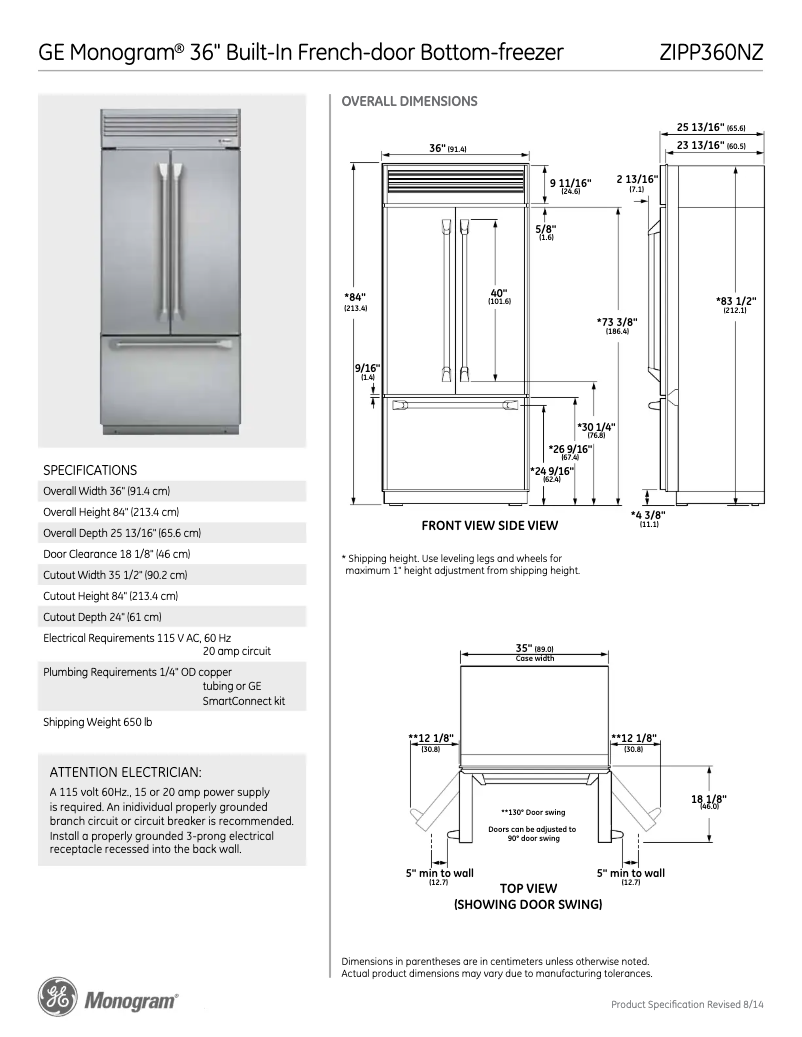 Image de la première page du manuel de l'appareil ZIPP360NZ