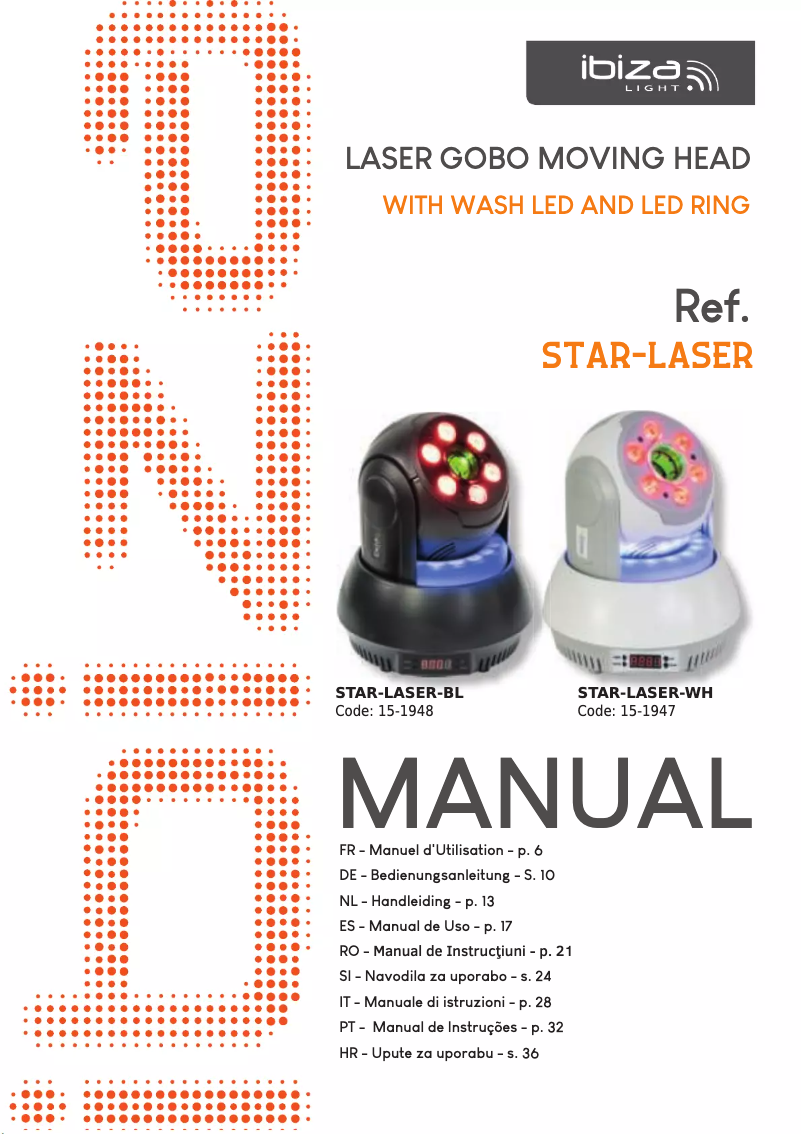 Page n°1 - Manuel utilisateur Ibiza Light STAR-LASER-BL