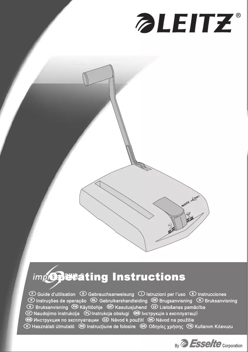 Page n°1 - Manuel utilisateur Leitz impressBIND 140