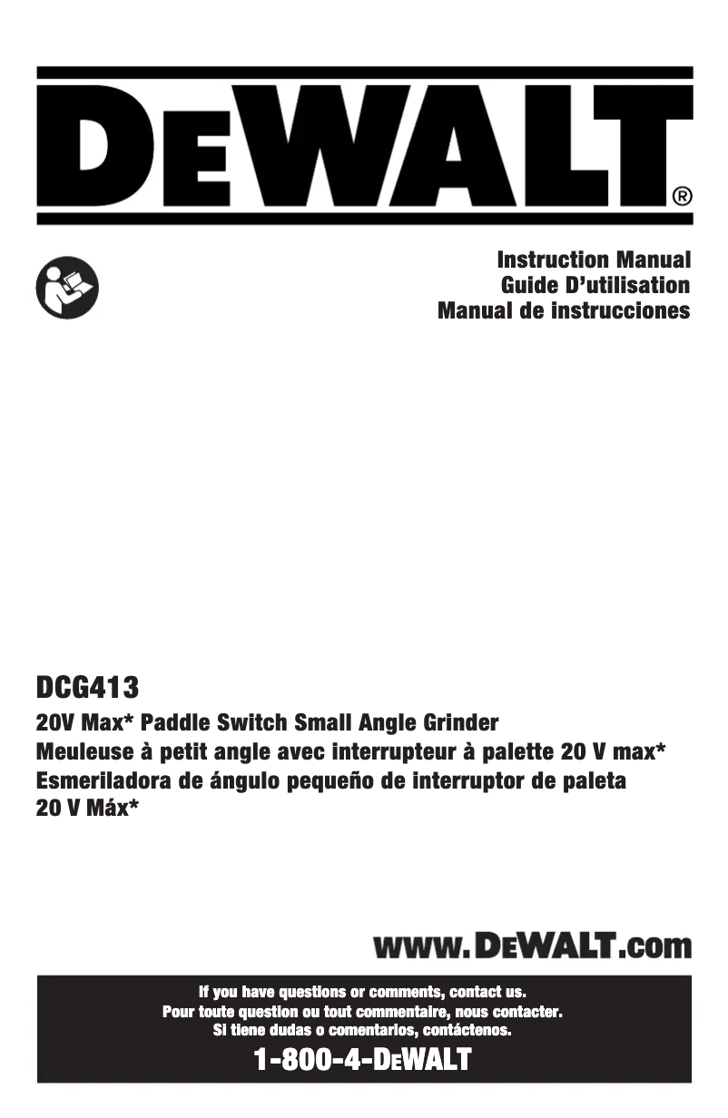 Página 1 del manual Manual de usuario DeWalt DCG413