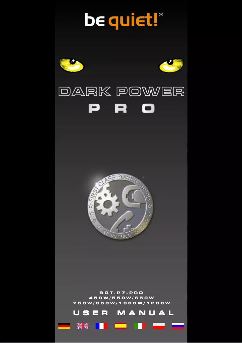Page 1 of the manual User Manual Be Quiet! Dark Power PRO 450W