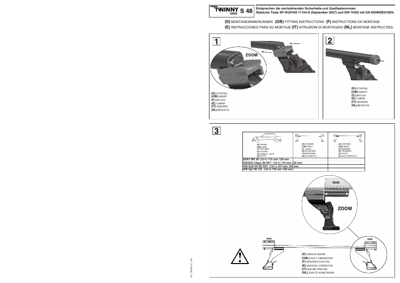 Page 1 de la notice Manuel utilisateur Twinny Load S 48