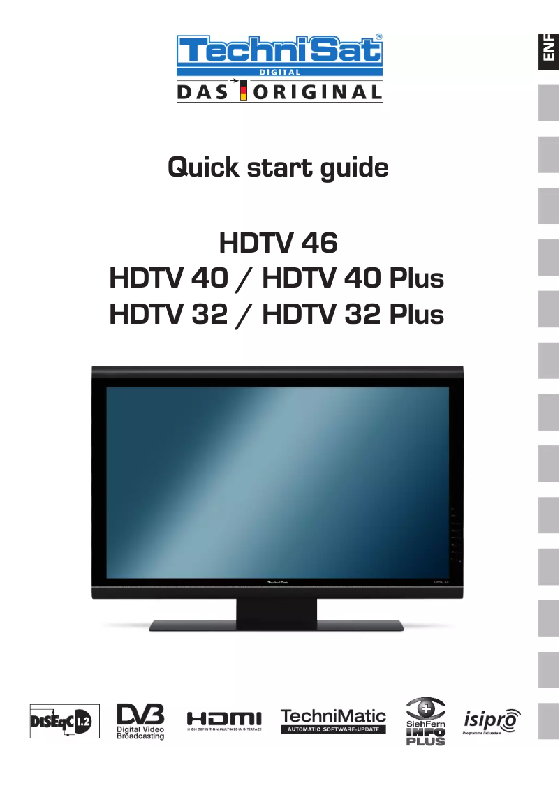 Page 1 de la notice Manuel utilisateur TechniSat HDTV 40 Plus