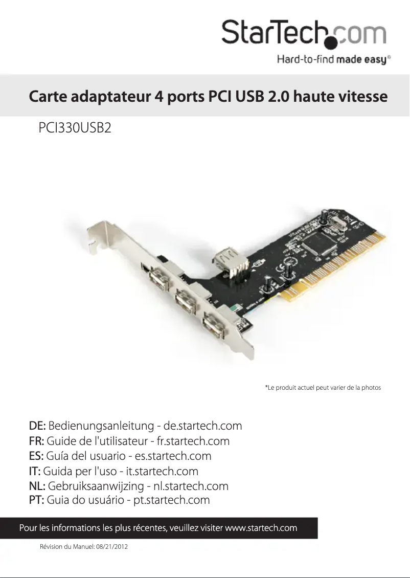Image de la première page du manuel de l'appareil PCI330USB2