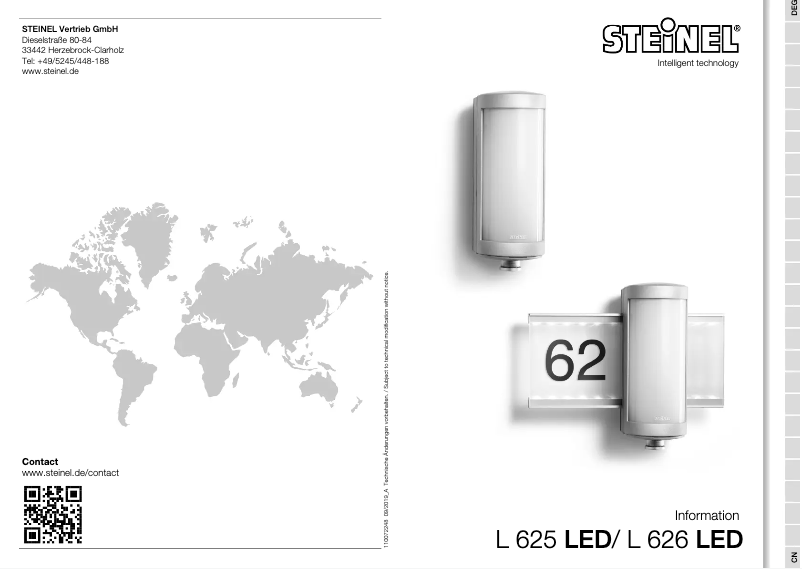 Page n°1 - Manuel utilisateur Steinel L 625 LED