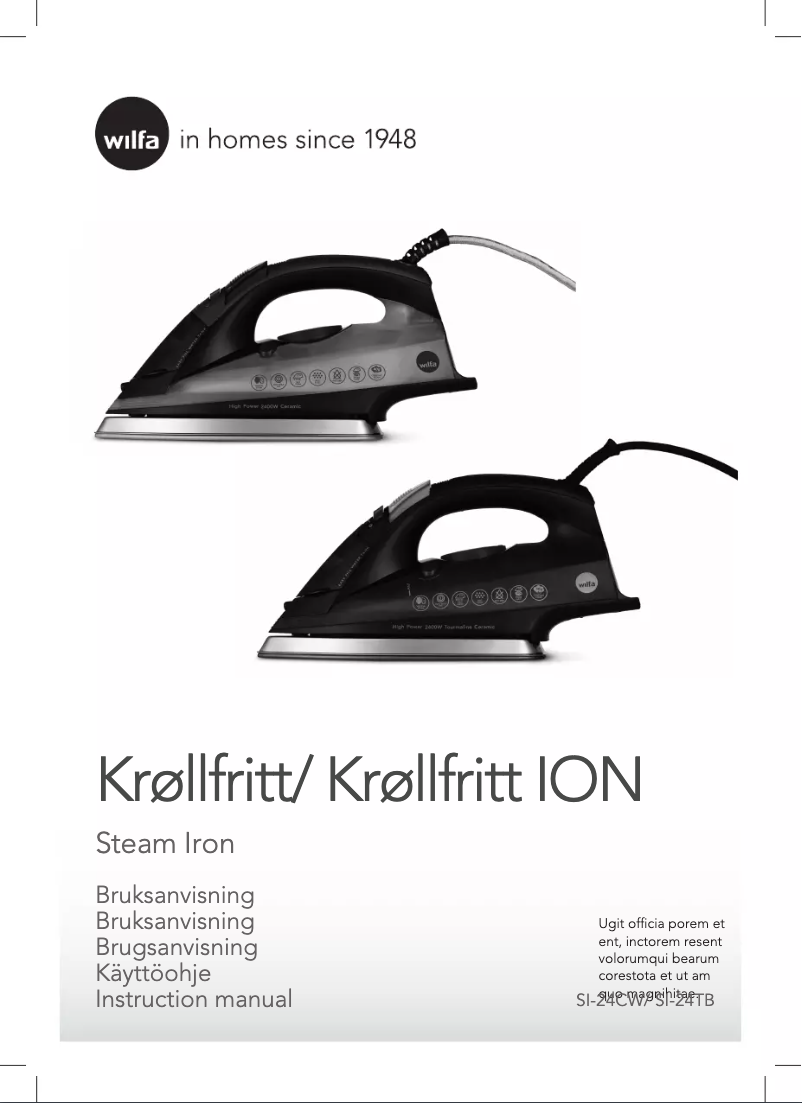 Page n°1 - Manuel utilisateur Wilfa SI-24TB