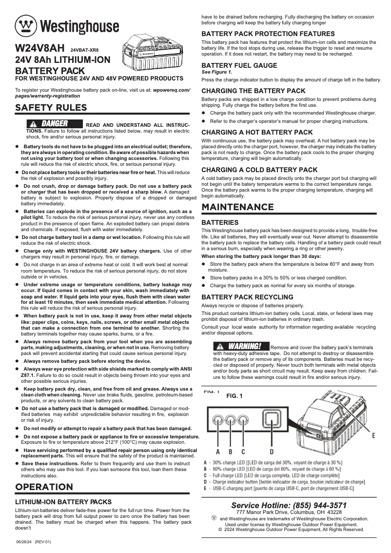 Image de la première page du manuel de l'appareil W24V8AH