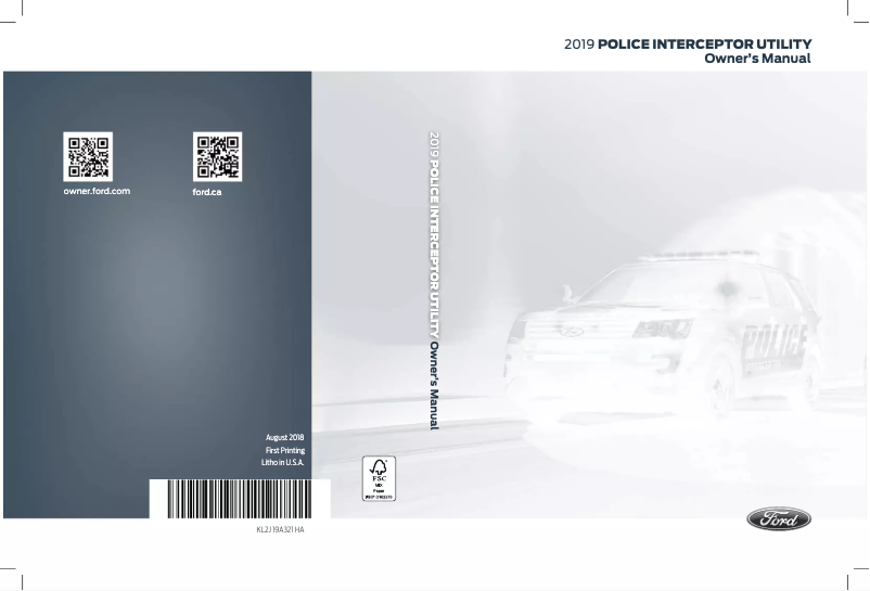Page 1 de la notice Manuel utilisateur Ford Police Interceptor Utility (2019)