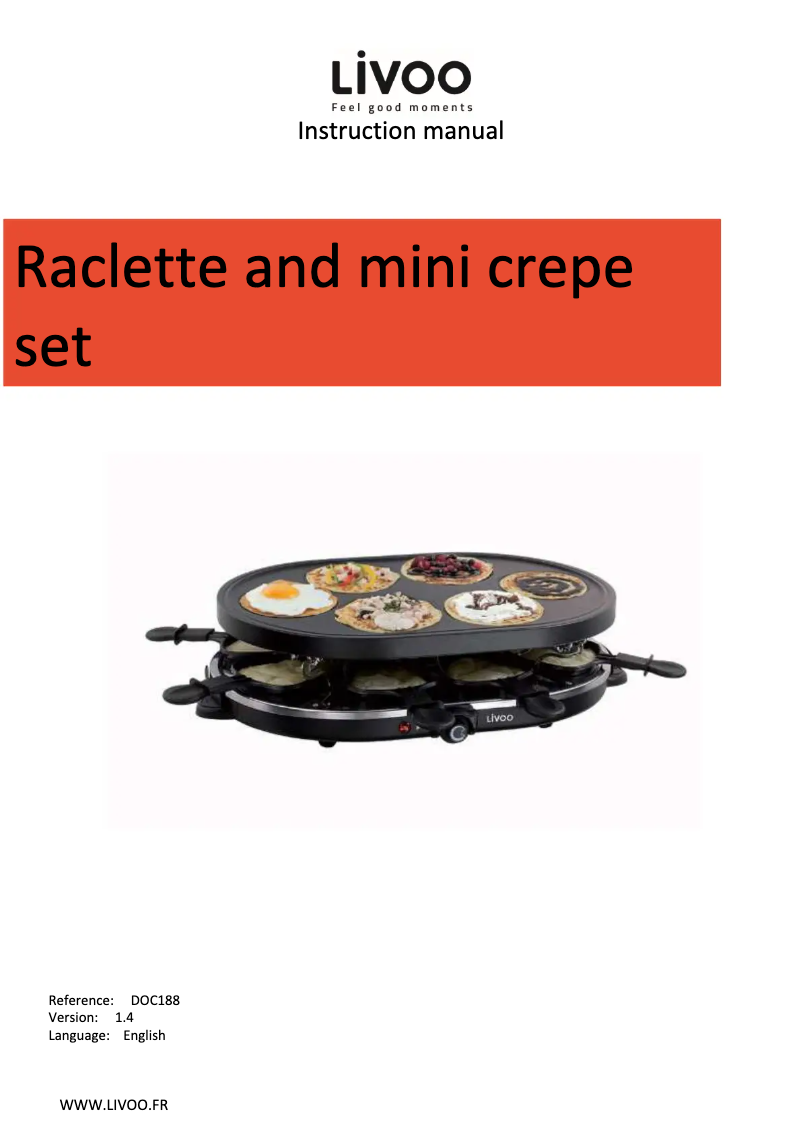 Page 1 de la notice Manuel utilisateur Livoo DOC188